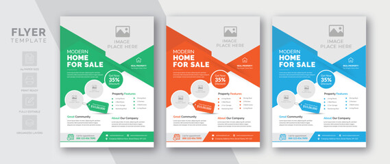 Flyer template for real estate agency business promotion | Colorful template design | Easy to edit | Print-ready format