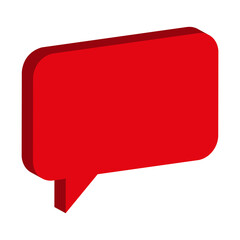 Bubble icon illustration. 3d red speech bubble, 3D Chat icon.