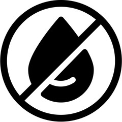 wet, drop, moisture, no, water, icon, warning, sign, symbol, forbidden, prohibited, illustration, ban, stop, vector, prohibition, not