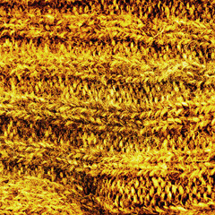 The texture of the in yellow and black color of the fabric. Closeup
