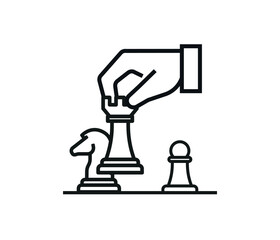 Chess isolated on white background. strategy and game concept. editable vector.
