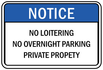 private property warning sign and labels