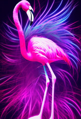 purple light beautiful flamingo