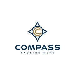 Fototapeta na wymiar Letter C Compass Logo designs