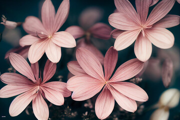Obraz premium fabric wallpaper with floral print. Pattern with simple pretty small flowers. set of flowers isolated