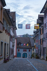 Fototapeta na wymiar street in the town, Laufemburg, Switzerland