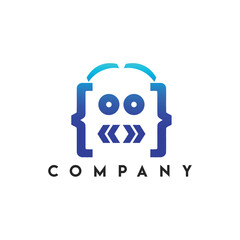 Code Bot Development Logo, Coding Bot or Bot Coding Digital code logo