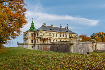 Pidhirtsi Castle is a residential castle-fortress located in the village of Pidhirtsi in Lviv region, Ukraine. Palace with bastion fortifications.