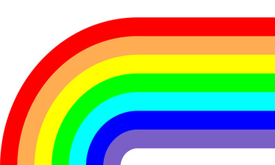 Abstract background with rainbow.
A straight line from the right is curved downward in the middle. (png)
With copy space.