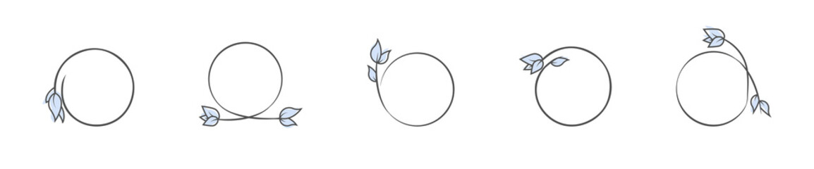 Laurels frames branches. Laurel wreaths collection. Vector illustration.