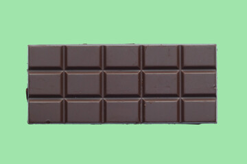 Dark Chocolate Bar Isolated On Solid Background