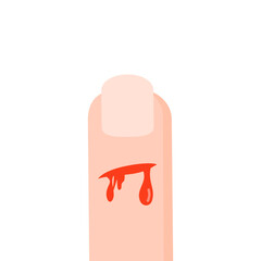 Bleeding Finger Icon. Flat cartoon vector design illustration.