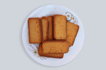 Dry Cake Biscuits On Plate