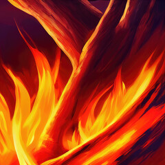 abstract fire pattern illustration with cartoon style