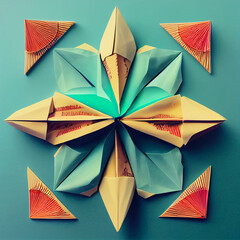 Paper folding art origami style