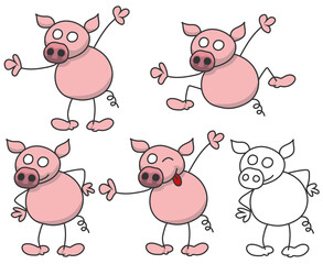 Cochon coquin et émotif