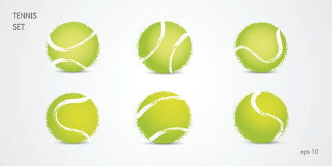 Tennis ball, grunge hand drawn vector illustration