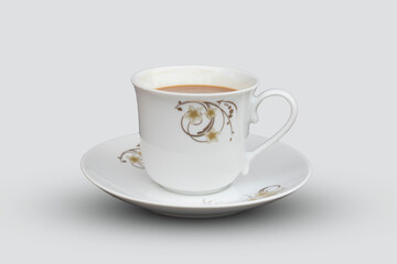 Isolated White Tea Cup With Tea On Solid Background