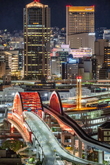高所から撮り下ろした綺麗な神戸夜景【神戸大橋】