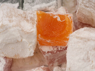 Turkish sweets lukum closeup
