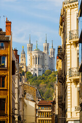 Naklejka premium Paysage urbain de la ville de Lyon