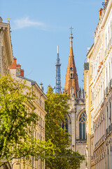 Fototapeta na wymiar Paysage urbain de la ville de Lyon