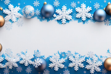 Christmas decorations on a blue background
