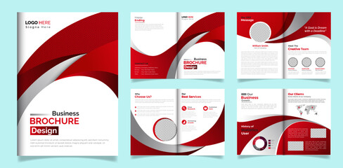 8 page business brochure annual report book cover design