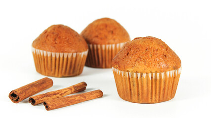 Banana cake made from Cavendish Banana isolate on white background.