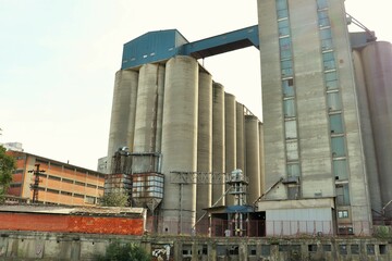 Tall industrial building, grain elevator