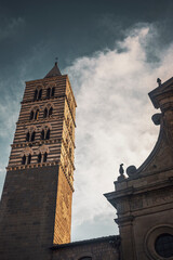 church and bell tower view in viterbo