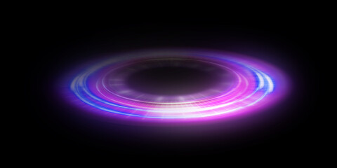Round frame. plasma magical portal. circle light effect.