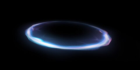 Round frame. plasma magical portal. circle light effect.