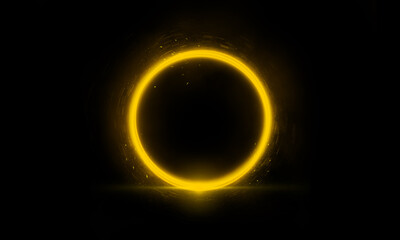 Round frame. plasma magical portal. circle light effect.