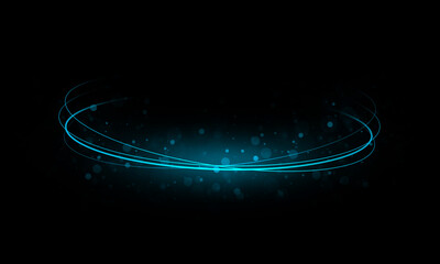 circle light effect background. Swirl glow magic line trail. Light effect motion