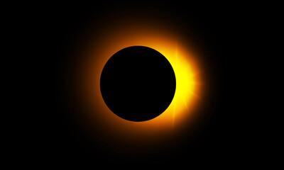 Circle light effect. Neon glowing circle with light rays. Frame isolated on black background