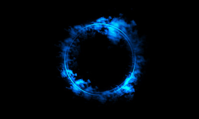 circle light effect background. Swirl glow magic line trail. Light effect motion