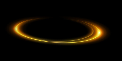 circle light effect background. Swirl glow magic line trail. Light effect motion
