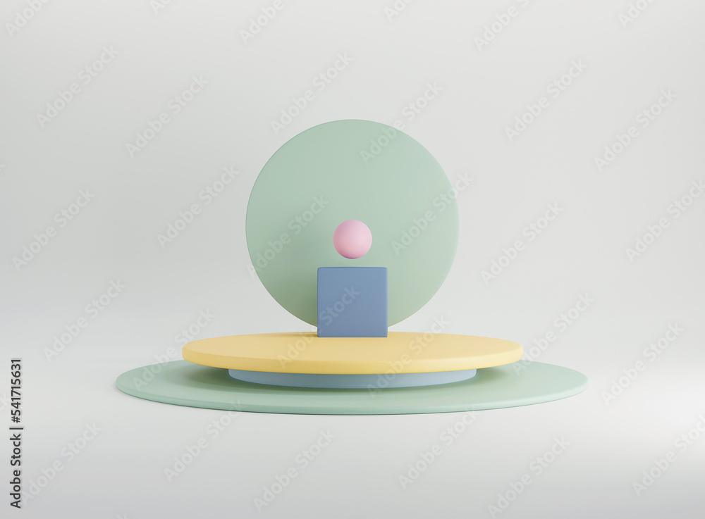 Poster empty cylinder podium on minimal background. abstract minimal scene with geometrical forms. design f