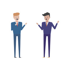 グローバル・国際的な仕事をするビジネスマンのイラスト素材｜mayucolor03