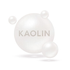 Skincare beauty with collagen and vitamins extract kaolin. Activated charcoal or black clay 100% pure. Isolated on white background. Used for cosmetic product design. Vector EPS10.