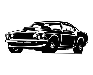 1970 muscle car vector isolated best white background for badge, emblem, icon available in eps 10