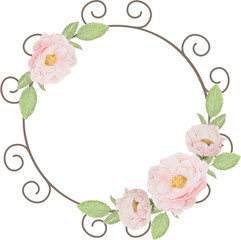 watercolor pink rose florishing frame for wedding valentines  mothers day or birthday