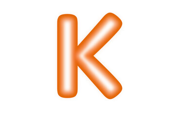 letter k 3d colored balloon