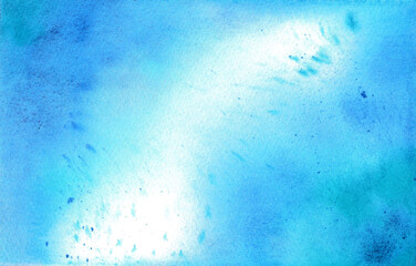 The watercolor background is hand-drawn.