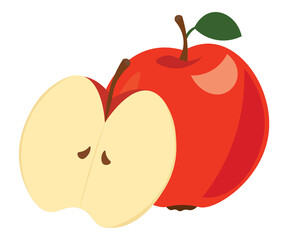 red apple with a worm