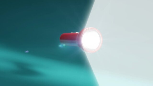 3D flashlight appearing from the top and lighting the surroundings