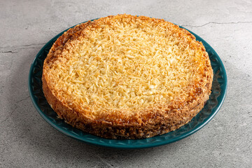 Delicious cassava cake on the table.