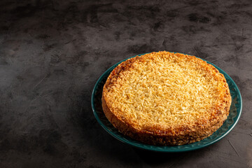 Delicious cassava cake on the table.