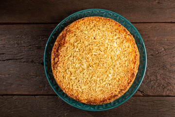 Delicious cassava cake on the table.